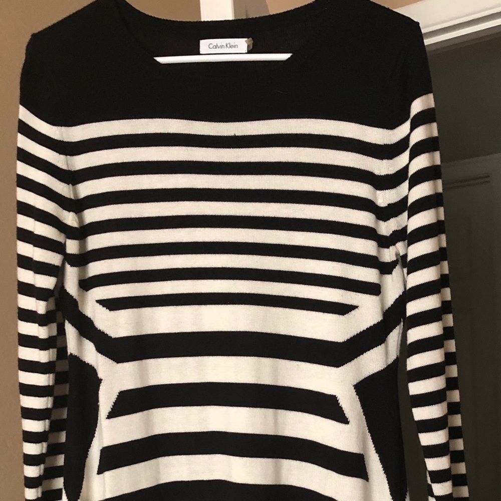 Striped Sweater Dress-Calvin Klein